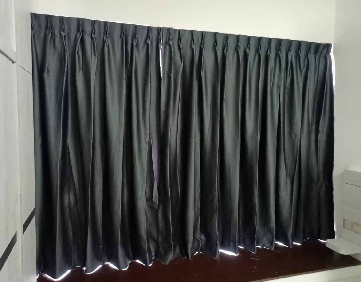 black dimout curtains